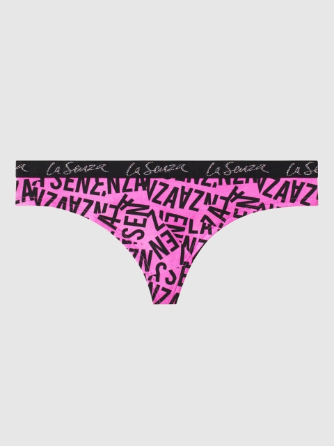 

La Senza Women Pink & Black Printed Remix Cotton Thongs 11136142-4DM1