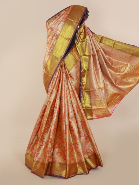 

Pothys Orange Pure Silk Woven Design Kanjeevaram Saree