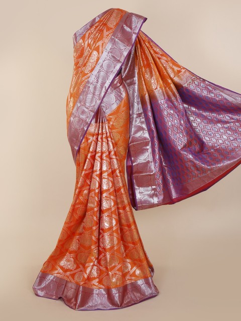 

Pothys Orange Pure Silk Woven Design Kanjeevaram Saree