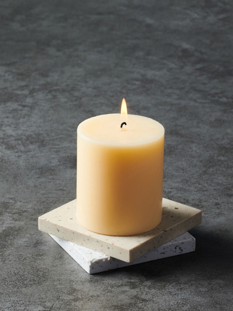 

Pure Home and Living Set Of 2 Vanilla Pillar Candles, Orange