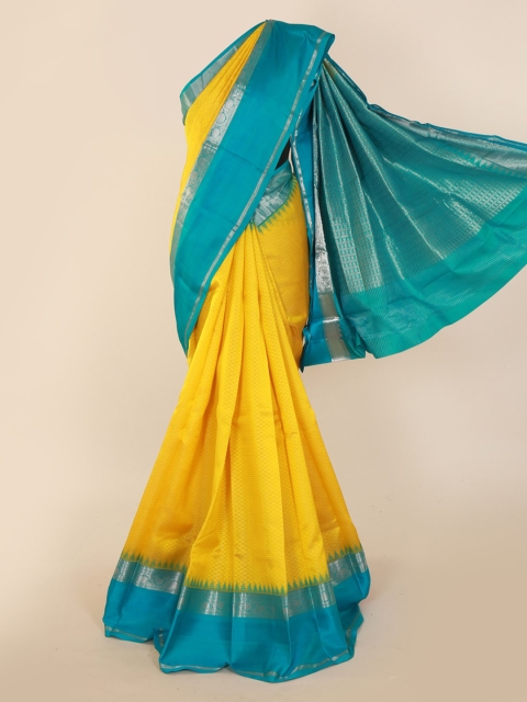 

Pothys Yellow Solid Kanjeevaram Saree