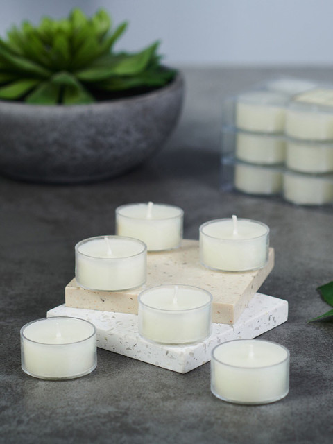 

Pure Home and Living Set of 24 White Non-Aromatic Antique Tealight Candles
