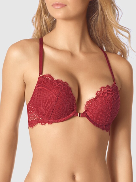 

La Senza Red Lace Underwired Lightly Padded Plunge Bra 11124456-3P5E