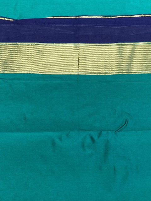 

KLM Fashion Mall Blue Striped Silk Blend Saree