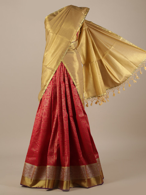 

Pothys Gold-Toned Woven Design Tissue Saree