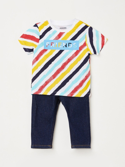 

Juniors by Lifestyle Infant Boys Yellow & Red Printed T-shirt With Trousers