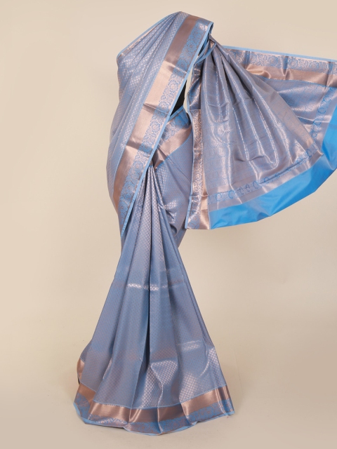 

Pothys Blue Pure Silk Woven Design Kanjeevaram Saree