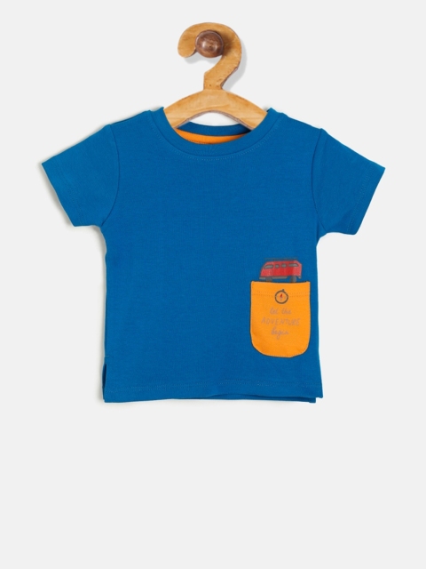 

Aomi Boys Navy Blue Solid Round Neck T-shirt