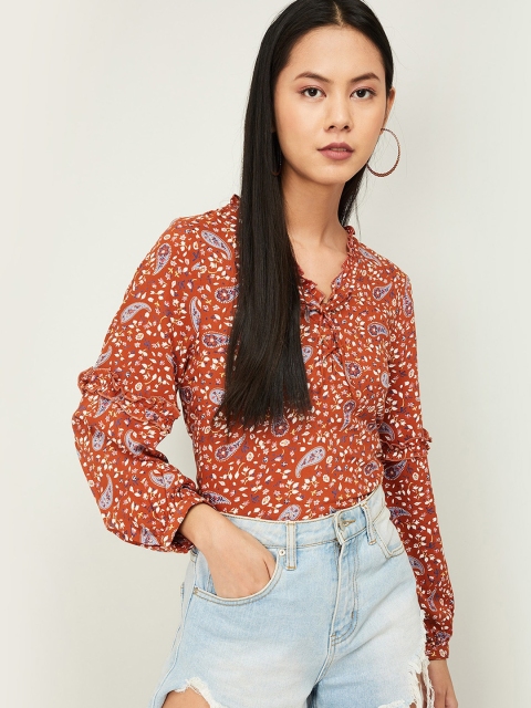 

Ginger by Lifestyle Women Rust Printed Top