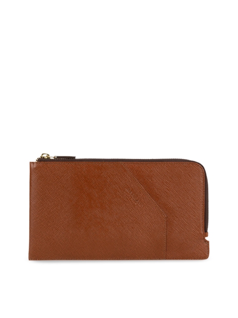 

Da Milano Men Brown Textured Leather Passport Holder