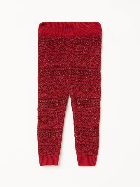 

Juniors by Lifestyle Infant Girls Red & Black Self-Design Ankle Length Leggings