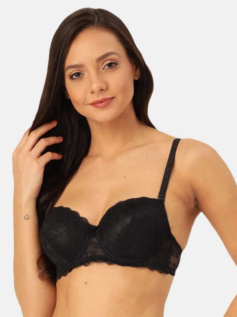 

MAKCLAN Black Lace Underwired Lightly Padded Everyday Bra K36003BM