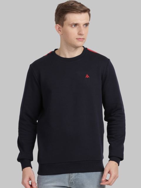 

ANTHEM Men Navy Blue Solid Sweatshirt