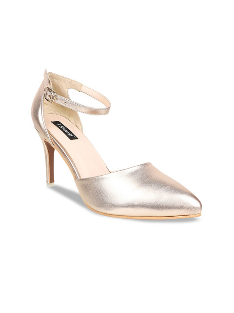 

Sherrif Shoes Women Gold-Toned Solid Pumps