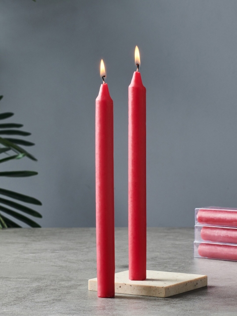 

Pure Home and Living Set Of 4 Red Apple Cinnamon Taper Candle