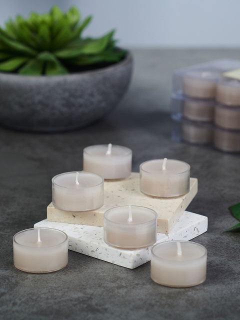 

Pure Home and Living Set Of 24 Grey Solid Lavender and Chamomile Tealight Candles