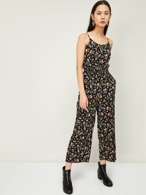 

Ginger by Lifestyle Women Black & Green Printed Basic Jumpsuit