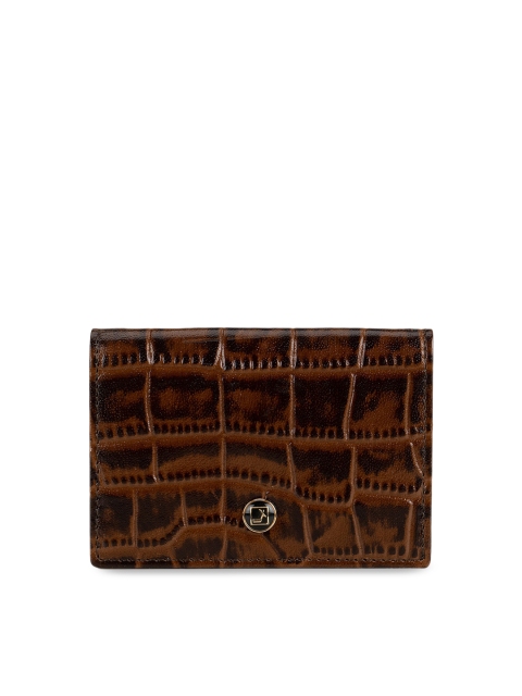 

Da Milano Men Brown & Black Printed Genuine Leather Card Holder
