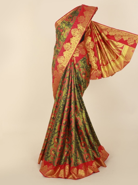 

Pothys Green & Pink Pure Silk Woven Design Kanjeevaram Saree