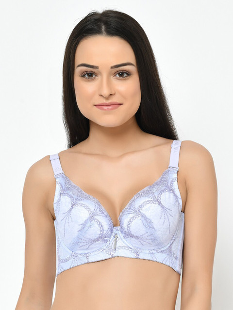 

Cosmo Lady Blue & Purple Lace Underwired Heavily-Padded Push-Up Bra 9890734C
