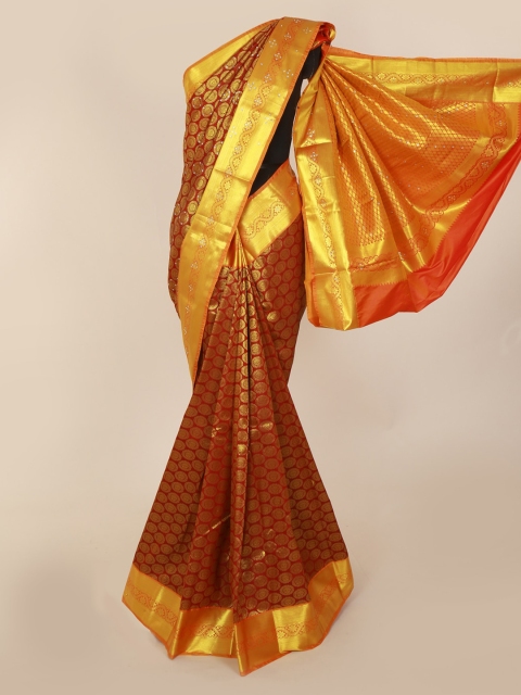 

Pothys Maroon Pure Silk Woven Design Kanjeevaram Saree