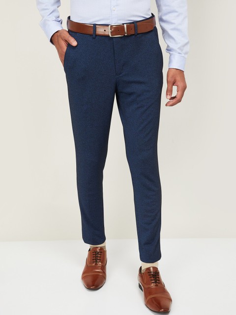 

CODE by Lifestyle Men Blue Slim Fit Solid Regular Trousers