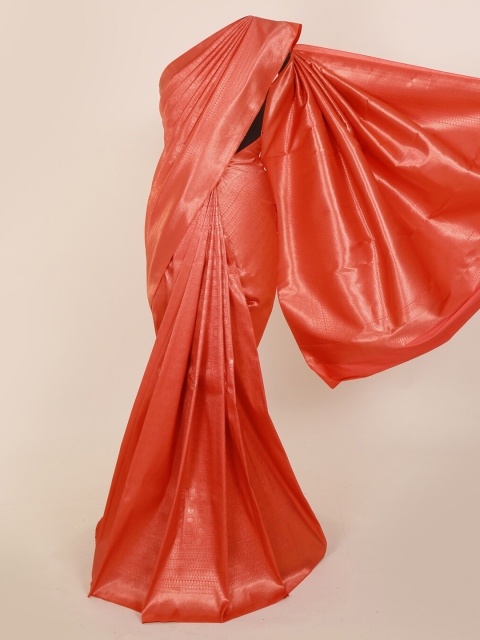 

Pothys Peach-Coloured Pure Silk Woven Design Kanjeevaram Saree