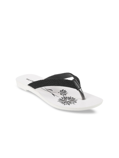

WALKWAY Women Black Solid T-Strap Flats