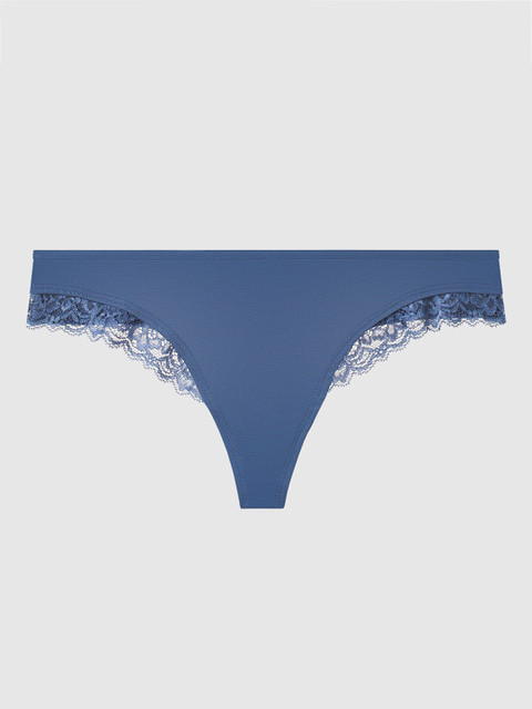

La Senza Women Blue Solid Remix Ultrasoft Thongs 11152282-41M6