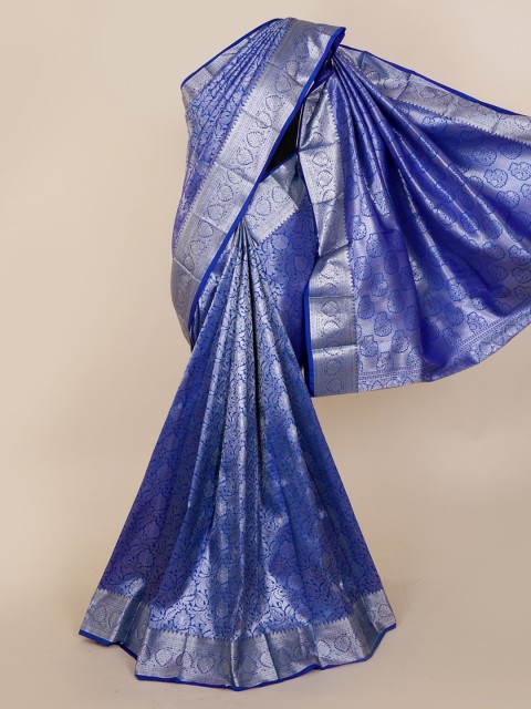 

Pothys Blue Pure Silk Woven Design Kanjeevaram Saree