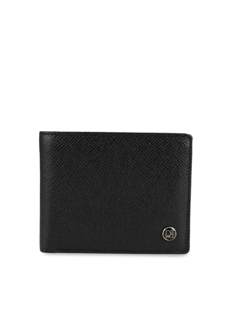 

Da Milano Men Black Textured Leather Two Fold Wallet