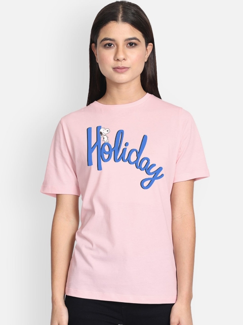 

Free Authority Snoopy Print Pink Tshirt for Women