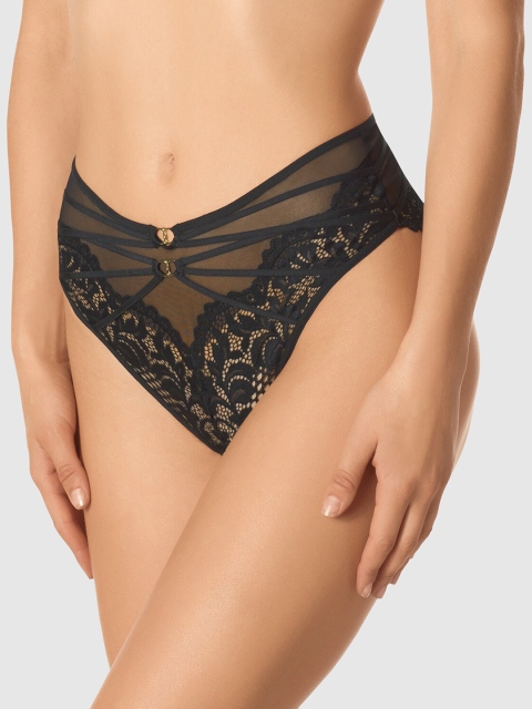 

La Senza Women Black Sheer Lace Diva Thongs 11145654-03YZ