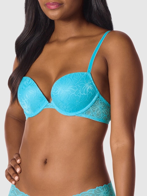 

La Senza Remix Blue Lace Underwired Lightly Padded Plunge Bra 11157050-08N8
