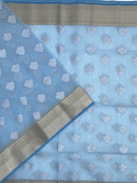 

KLM Fashion Mall Blue Solid Saree