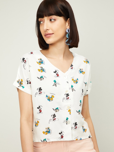

Ginger by Lifestyle Women White Printed Top
