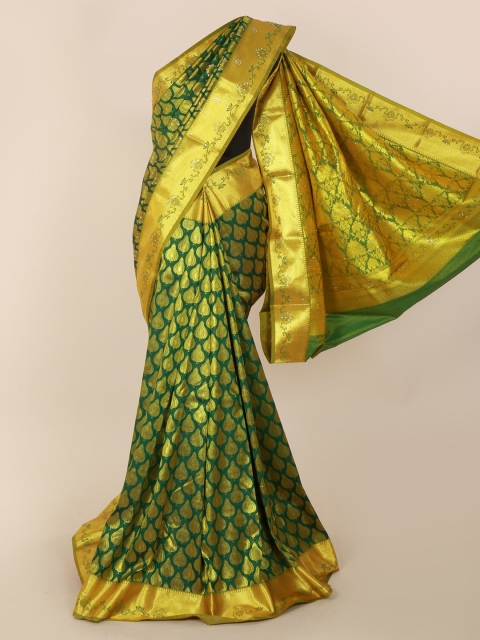 

Pothys Green Pure Silk Woven Design Kanjeevaram Saree