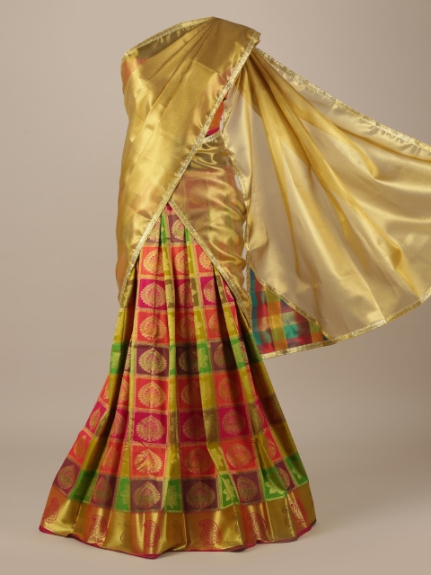 

Pothys Multicoloured Woven Design Tissue Half Saree, Multi