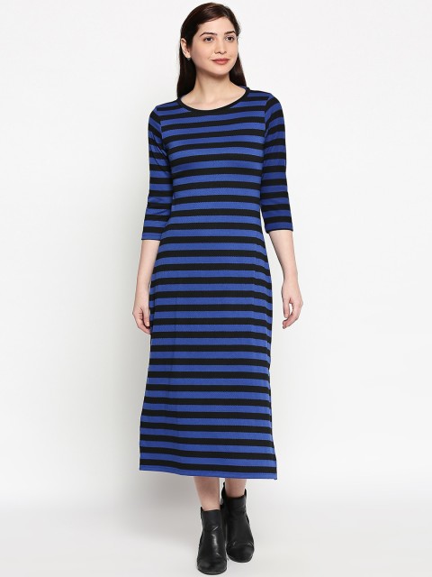 

inocenCia Women Blue Striped T-shirt Dress