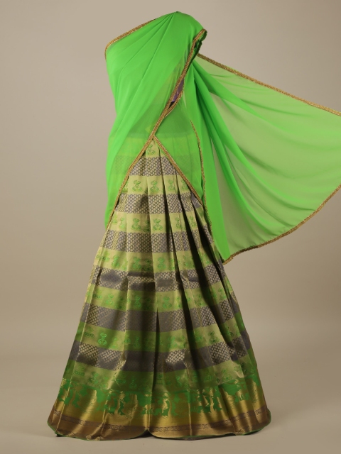 

Pothys Green Woven Design Poly Chiffon Saree