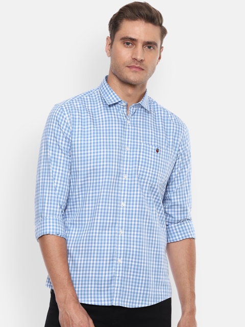 

Louis Philippe Jeans Men Blue Slim Fit Checked Casual Shirt
