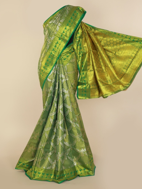 

Pothys Green Pure Silk Woven Design Kanjeevaram Saree