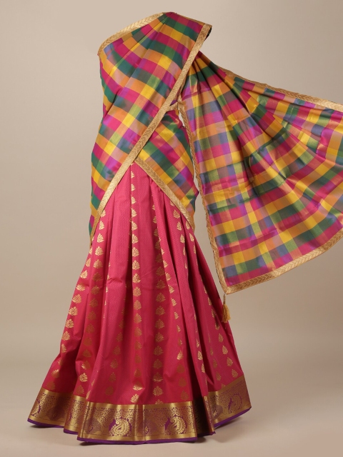

Pothys Multicoloured & Pink Tissue Woven Design Saree, Multi