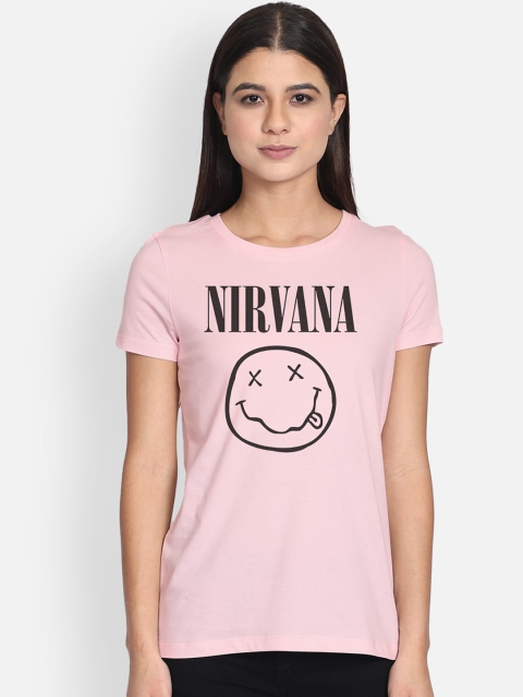 

Free Authority Nirvana Print Pink Tshirt for Women
