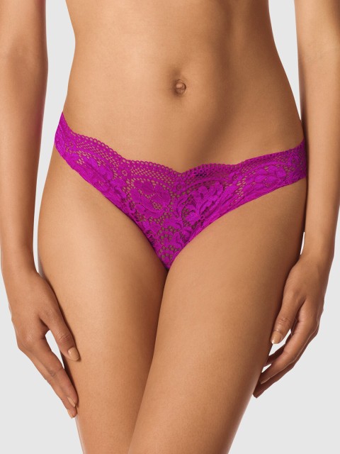 

La Senza Women Pink Solid Lace Obsession Bikini Briefs-11152300-0TQA