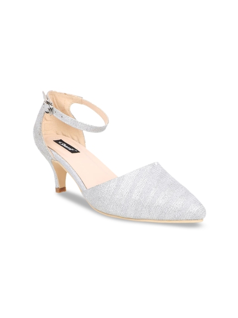 

Sherrif Shoes Women Silver-Toned Solid Pumps