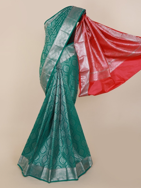 

Pothys Green Pure Silk Woven Design Kanjeevaram Saree