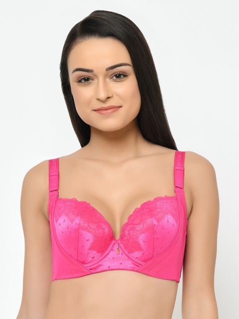 

Cosmo Lady Pink Lace Underwired Heavily-Padded Push-Up Bra 96925P36D