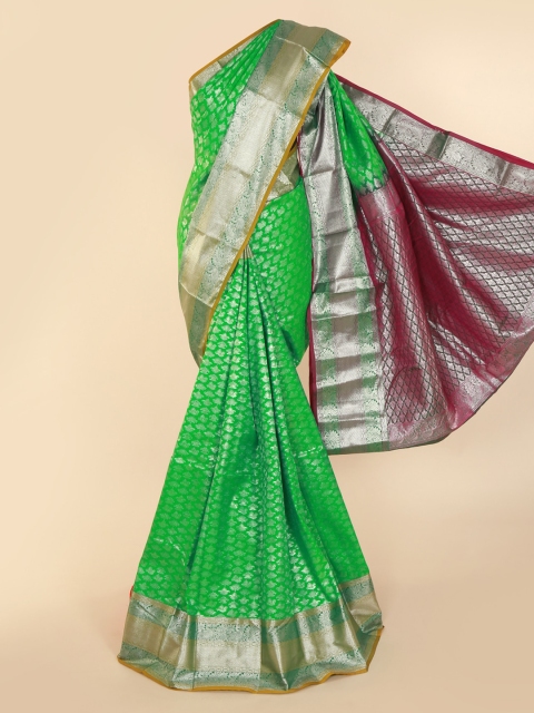 

Pothys Green Checked Kanjeevaram Saree