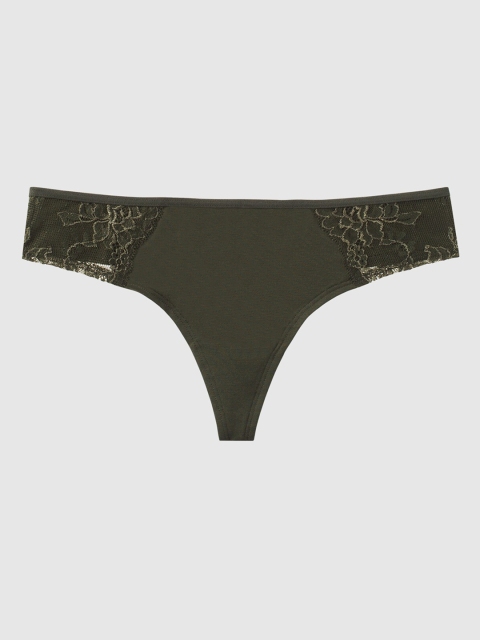 

La Senza Women Green Solid Remix Ultrasoft Thongs 11111008-43CQ